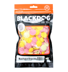Blackdog Mixed Yoghurt Drops close-up of treats