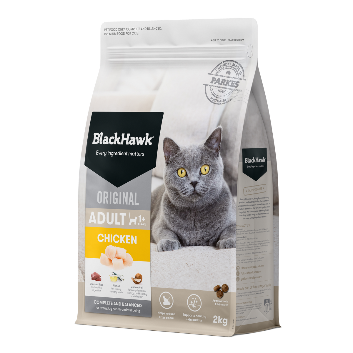Black Hawk Adult Cat Chicken 2kg front of pack