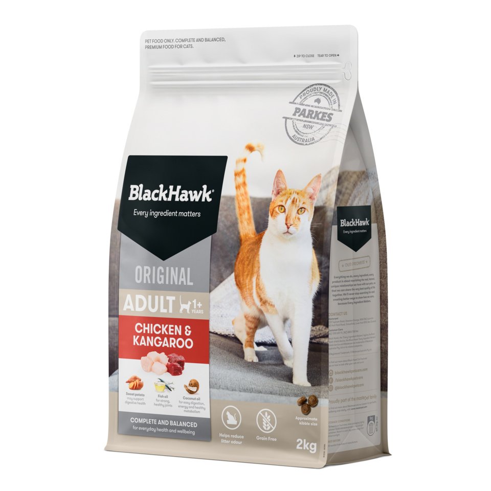 Black Hawk Adult Cat Chicken & Kangaroo 2kg front of pack