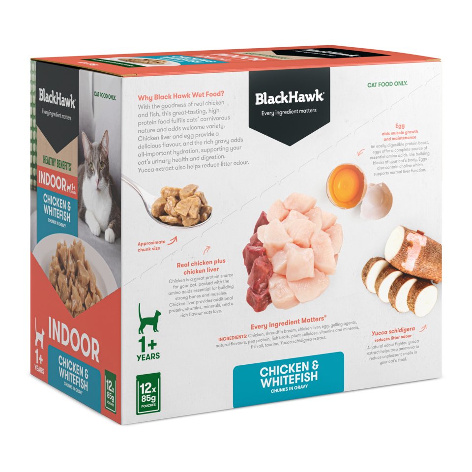 Black Hawk Indoor Cat Chicken in Gravy 12-pack carton