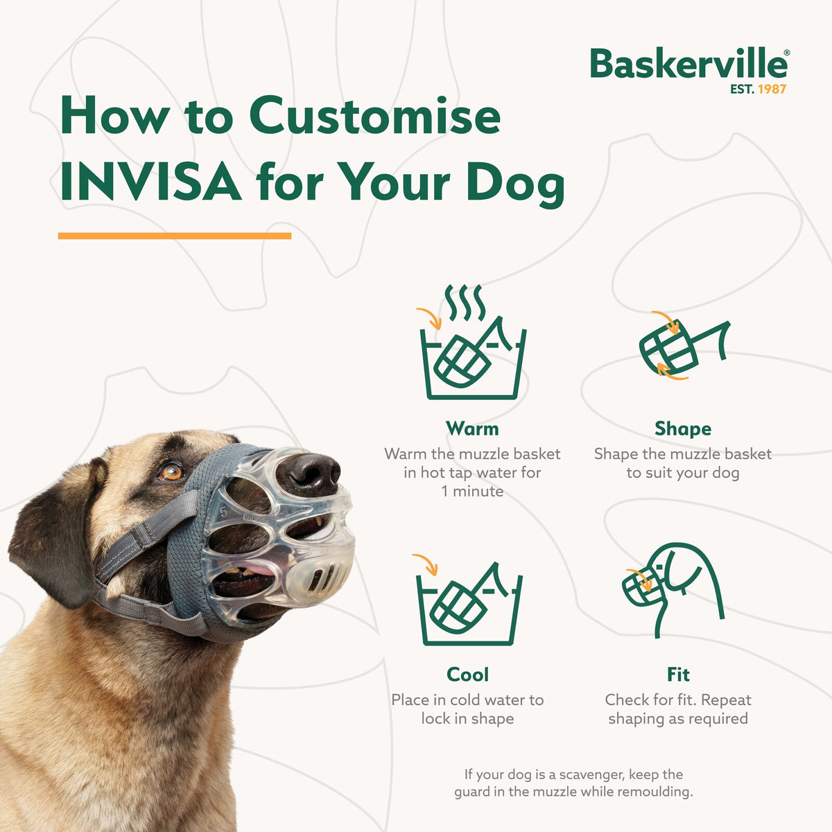 Baskerville INVISA padded basket muzzle detail
