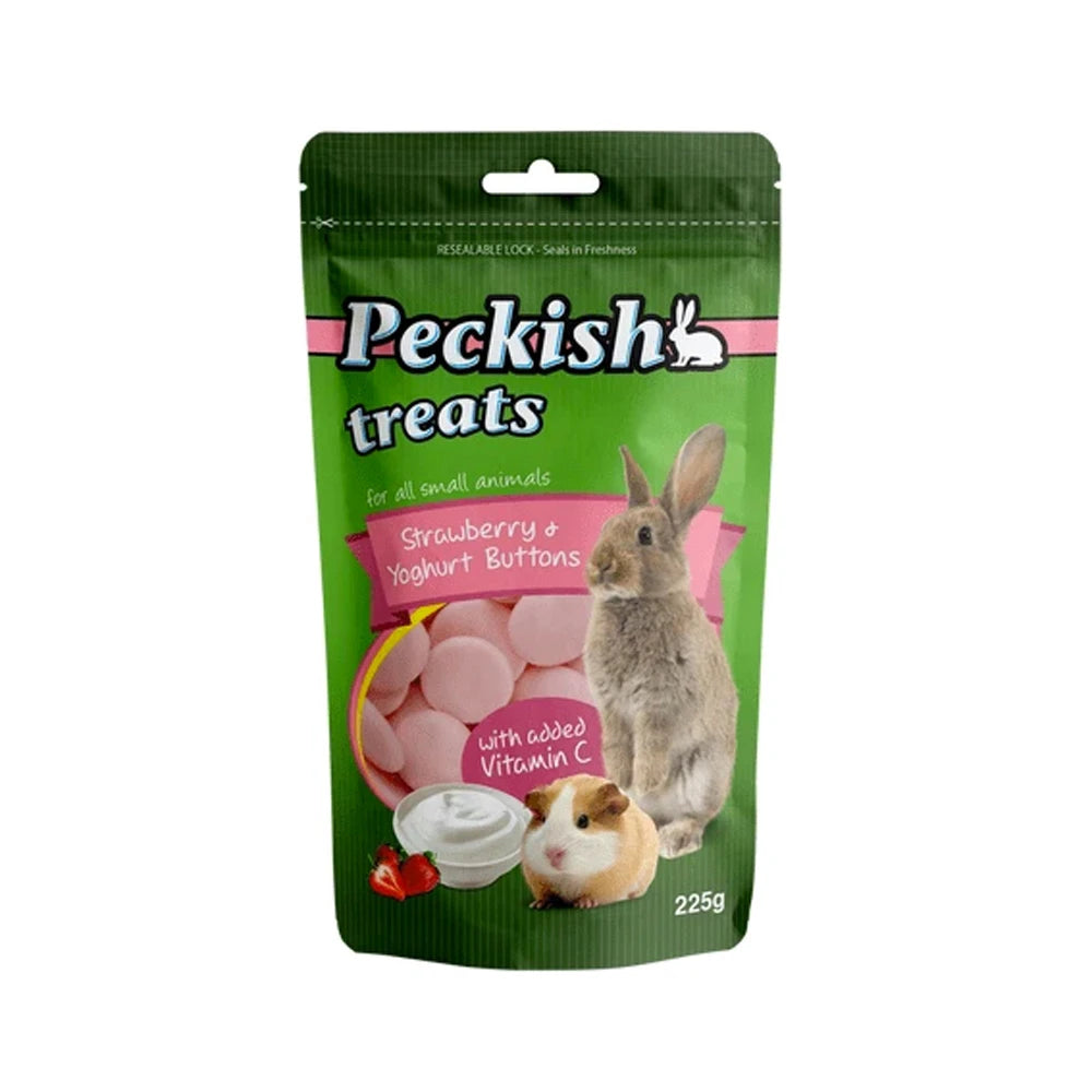 Peckish Strawberry & Yoghurt Buttons small animal treats packaging