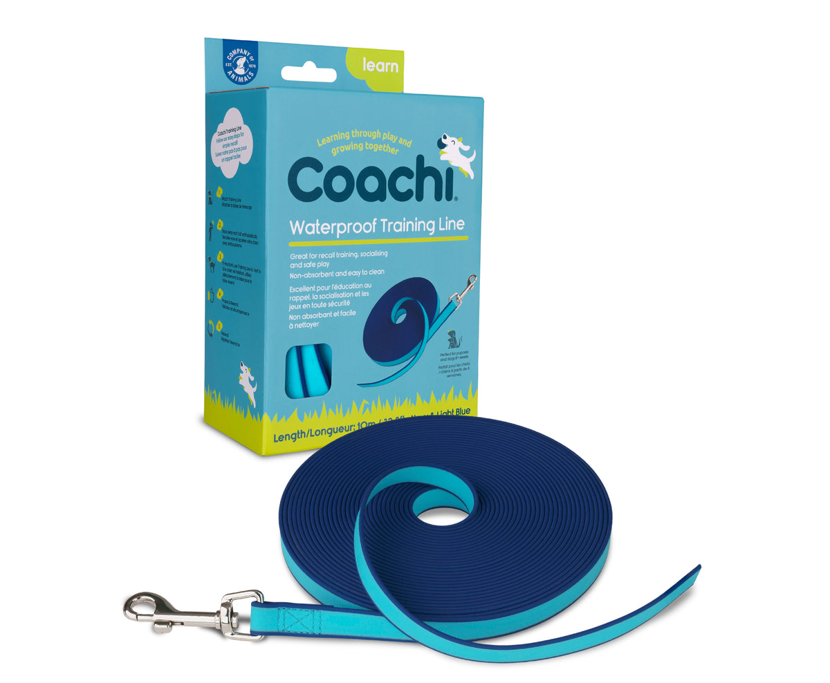 Coachi waterproof training line in navy and light blue