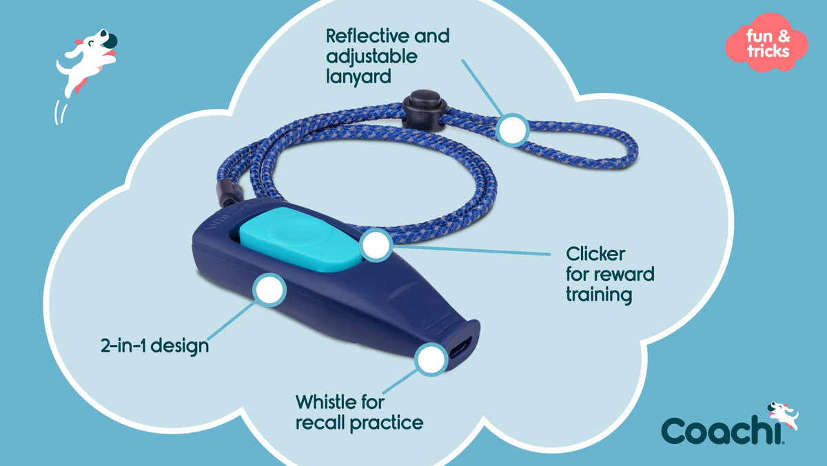 Coachi Whizzclick clicker navy side view