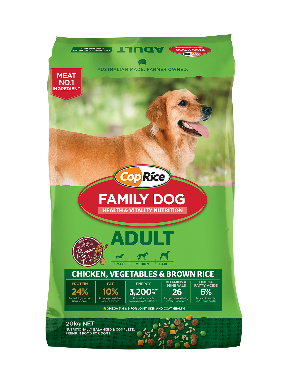 CopRice Family Dog food 20kg bag, adult chicken formula