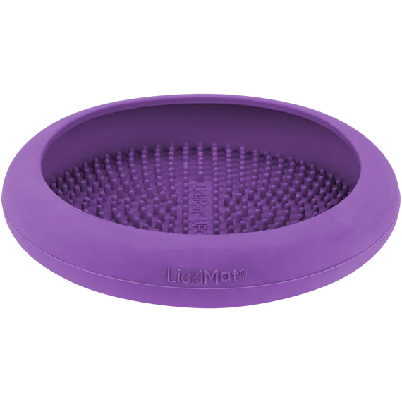LickiMat UFO in turquoise mounted on a surface