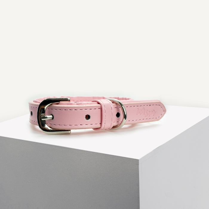 Dan & Sam Blush Vegan Leather dog collar