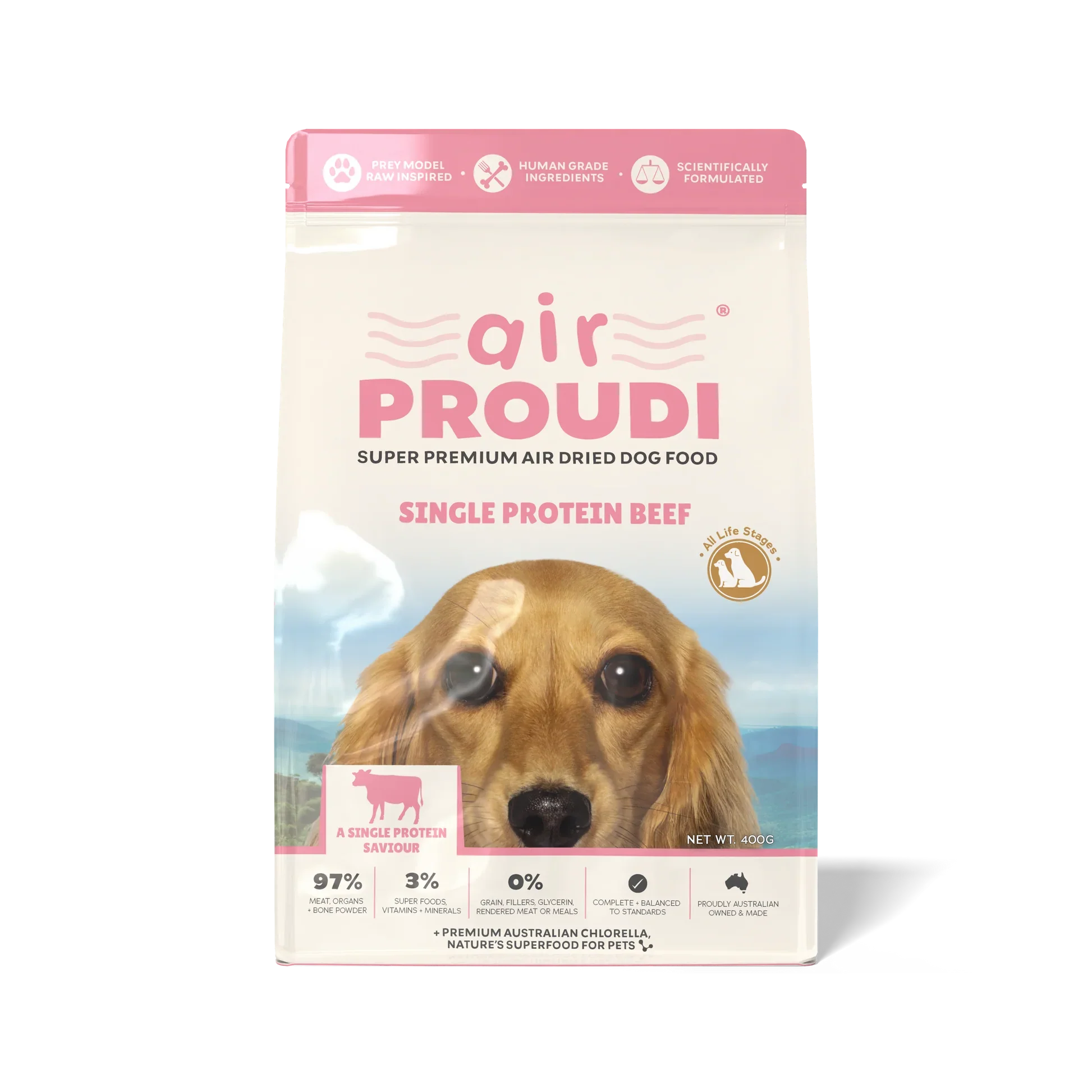Proudi - Air Dried Dog Food Single Protein Beef Super Premium Complete Meal
