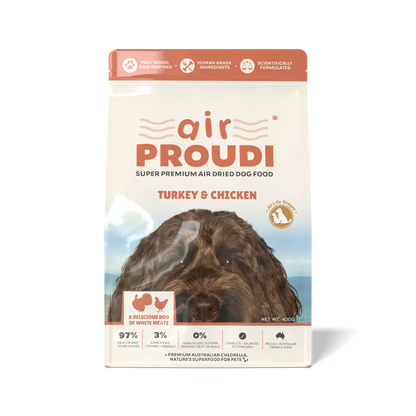 Proudi - Air Dried Dog Food Turkey & Chicken Super Premium Complete Meal