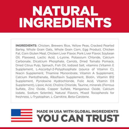 Guaranteed analysis panel for Hill's Science Diet Senior Vitality Small & Mini