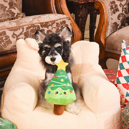 Hugsmart Happy Woofmas Christmas Tree dog toy being played with