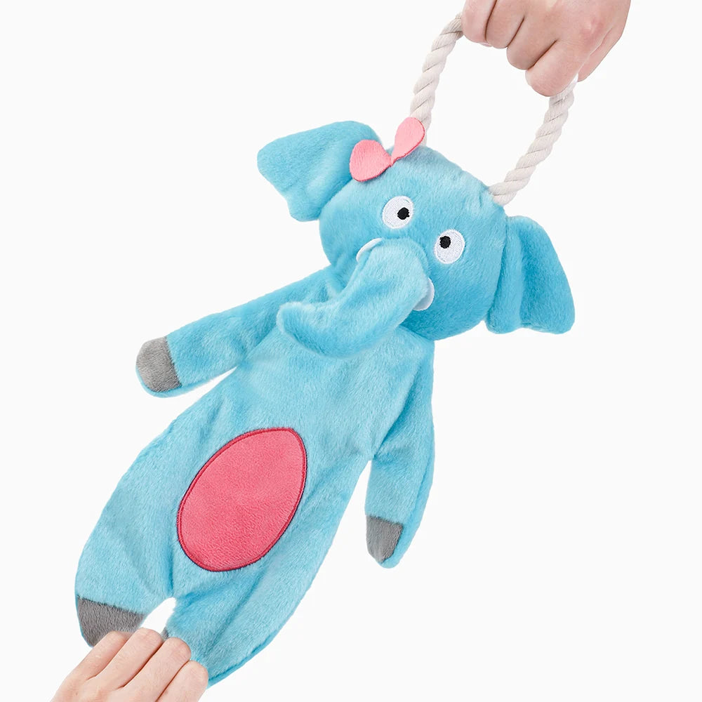 Hugsmart Jumbo Animal Elephant Dog Toy – full body view