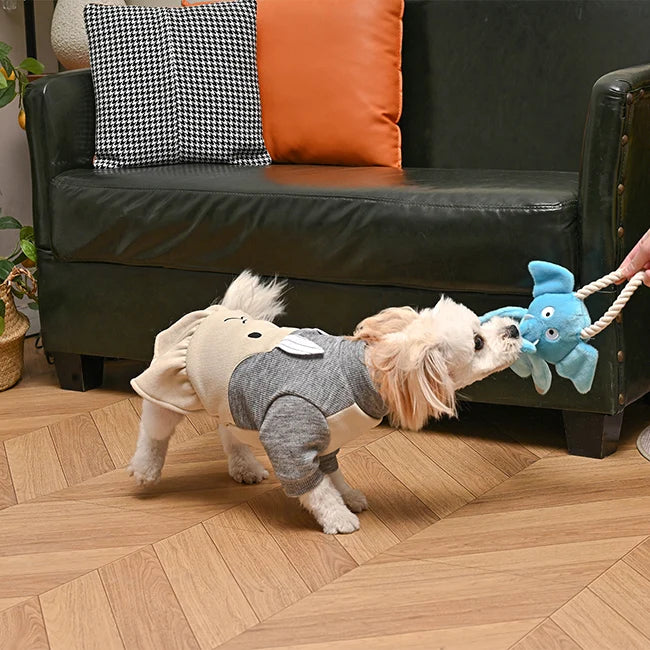 Hugsmart Jumbo Animal Elephant Dog Toy – in play