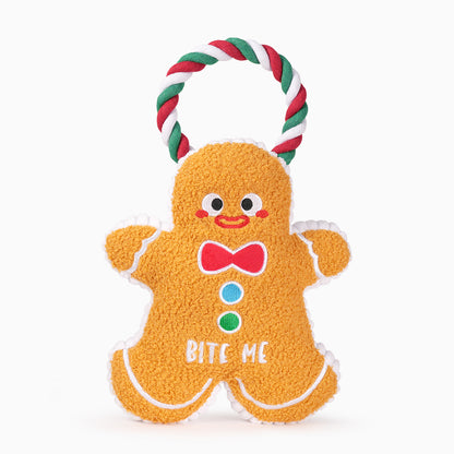 Hugsmart Happy Woofmas Gingerbread Man Dog Toy – festive Christmas plush