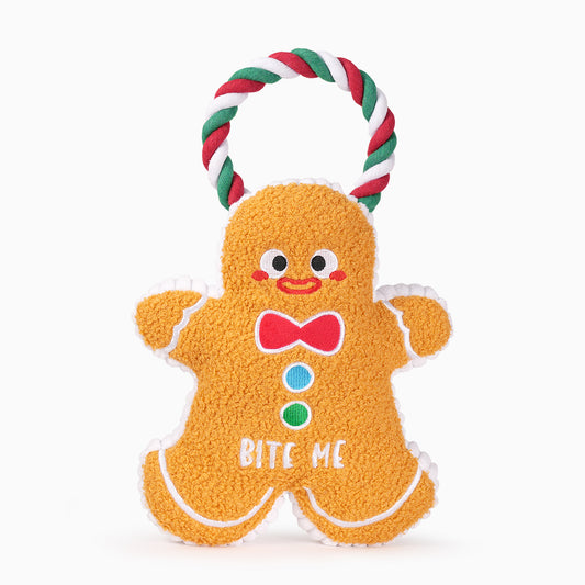 Hugsmart Happy Woofmas Gingerbread Man Dog Toy – festive Christmas plush