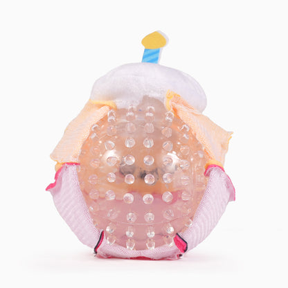 Hugsmart Yappy Birthday Super Ball Cupcake – in use with dog