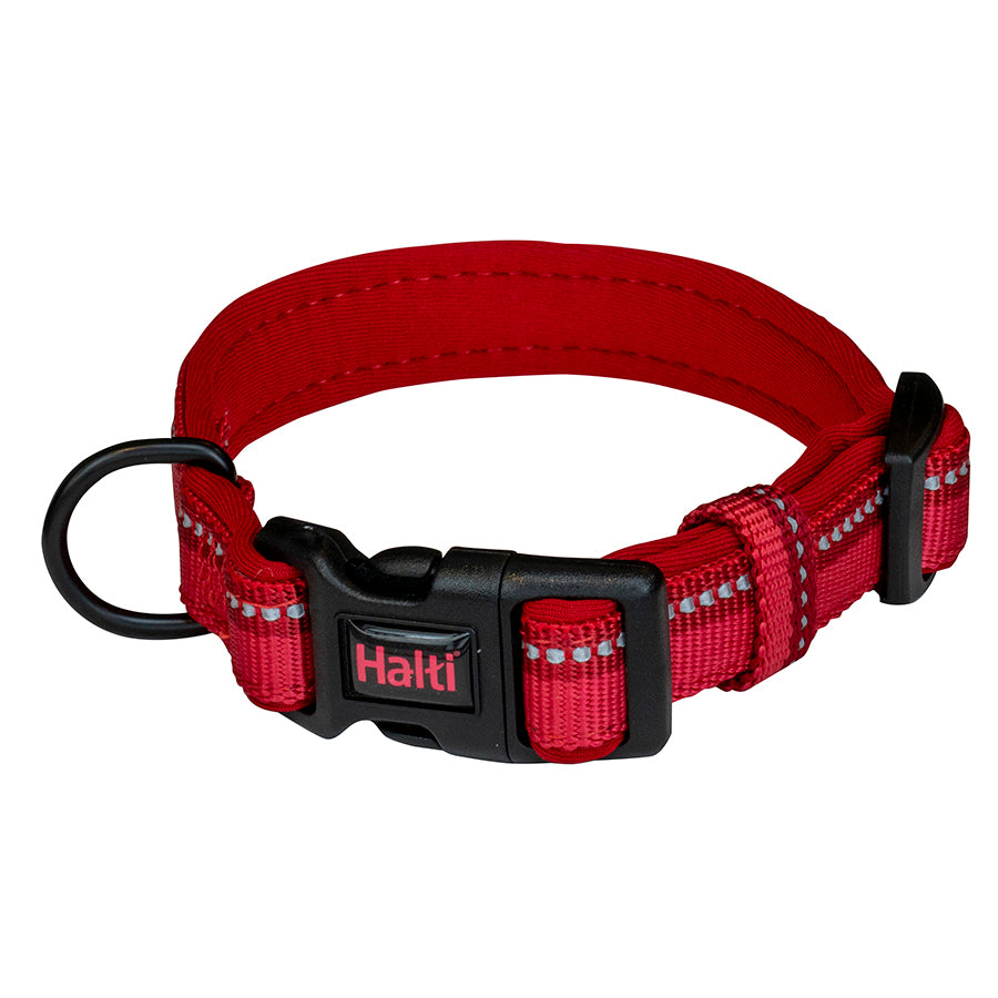 Halti Comfort Collar in red shown as a standalone dog collar