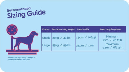 Halti Active Lead size guide chart