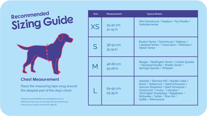 Halti Walking Harness size guide chart