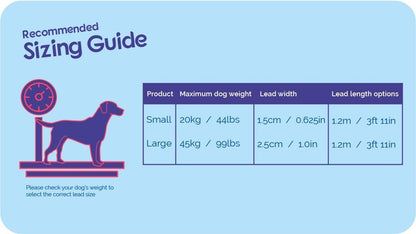 Halti Black Lead size guide chart