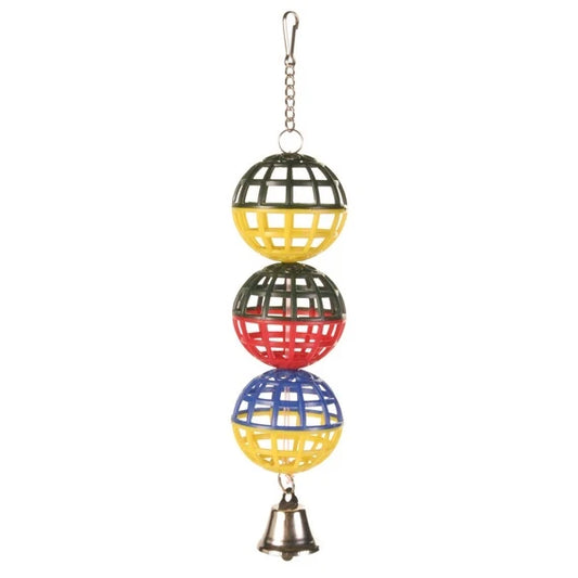 Cheeky Bird hanging lattice ball toy with bell