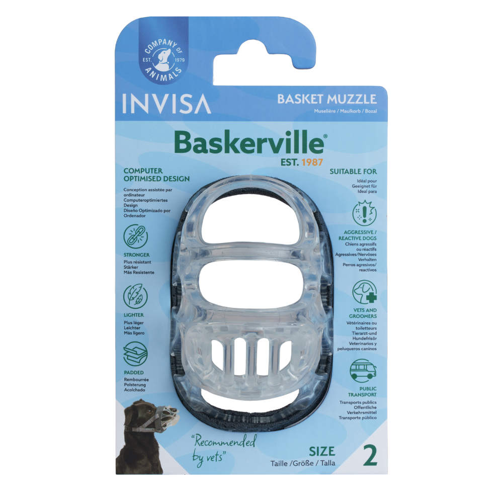 Baskerville INVISA dog muzzle size 2 packaging