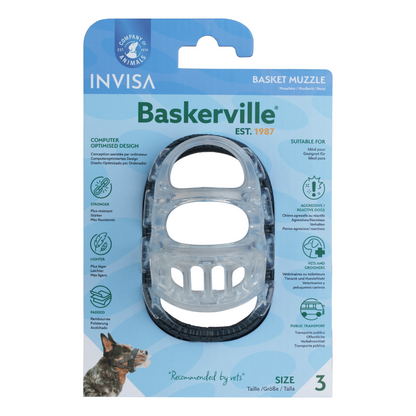 Baskerville INVISA dog muzzle size 3 packaging
