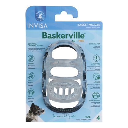 Baskerville INVISA dog muzzle size 4 packaging