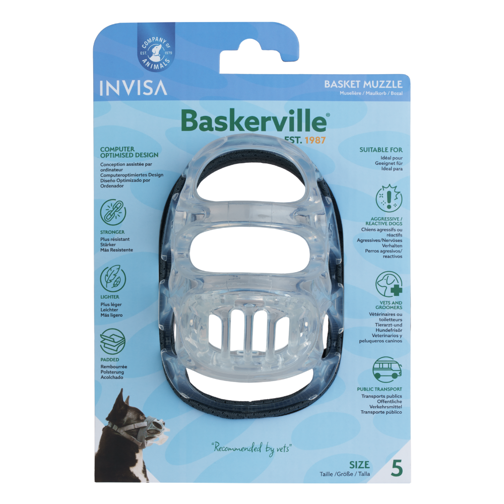 Baskerville INVISA dog muzzle size 5 packaging