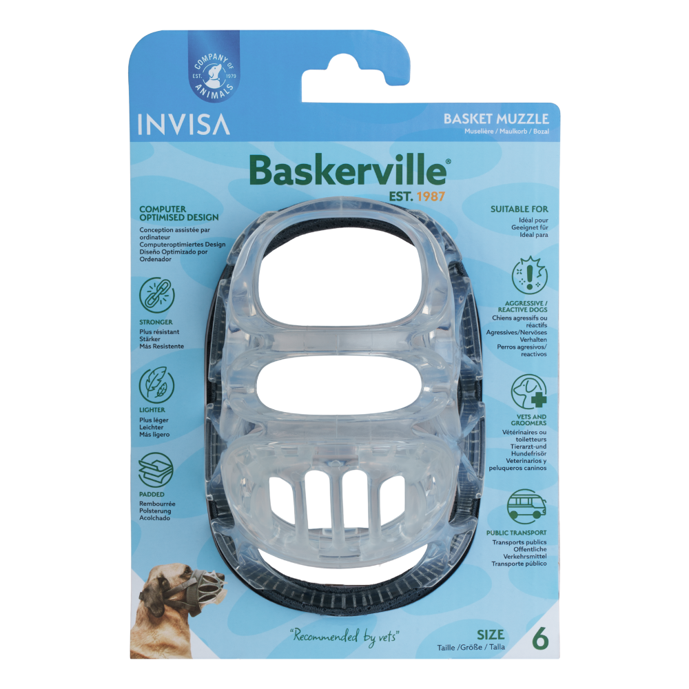 Baskerville INVISA dog muzzle size 6 packaging