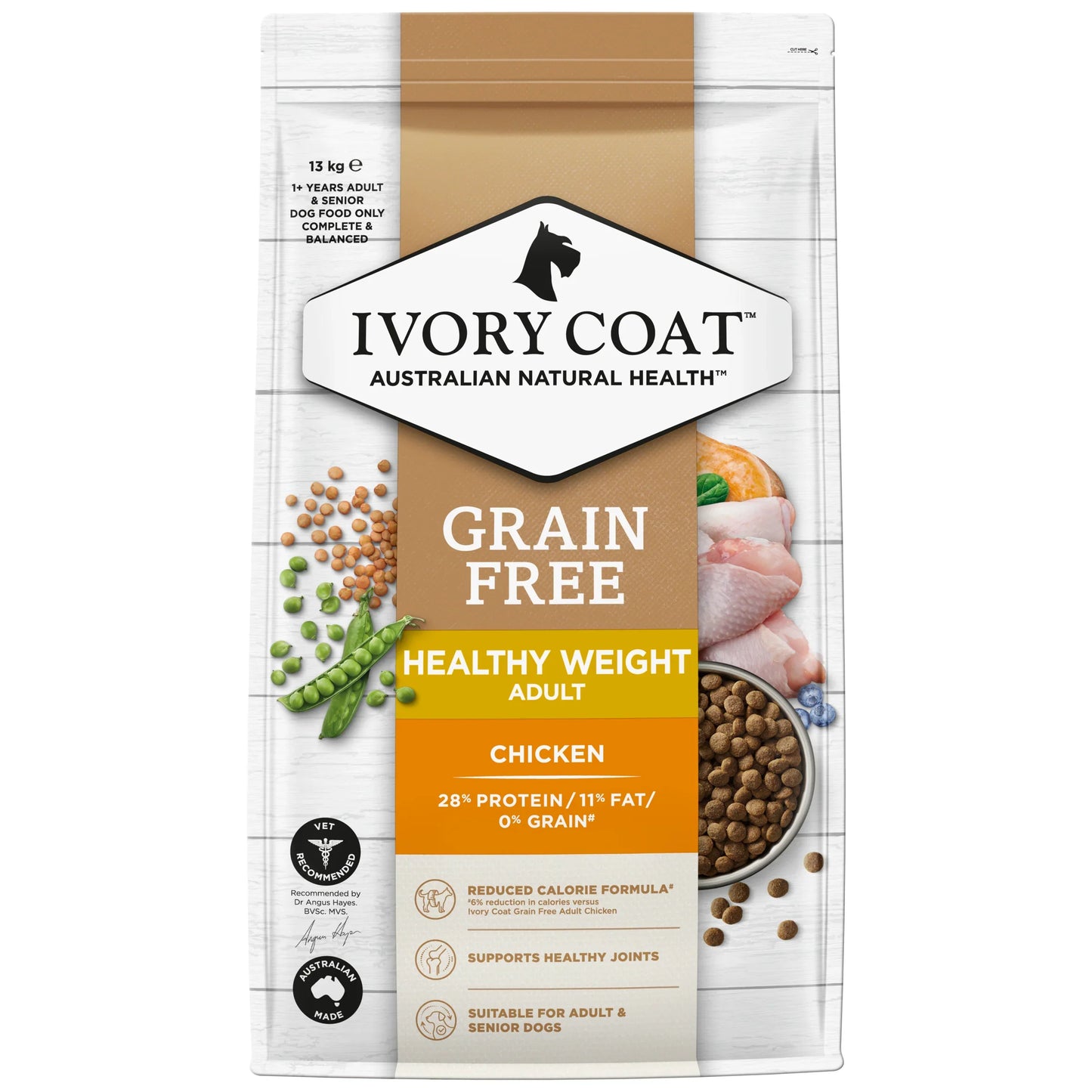 Ivory Coat – Healthy Weight Adult Dog – GRAIN FREE – Chicken