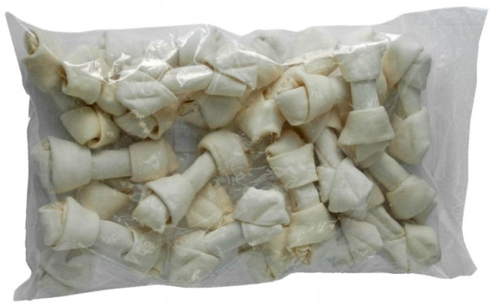 Assorted sizes of Rawhide Knot Bones dog chews