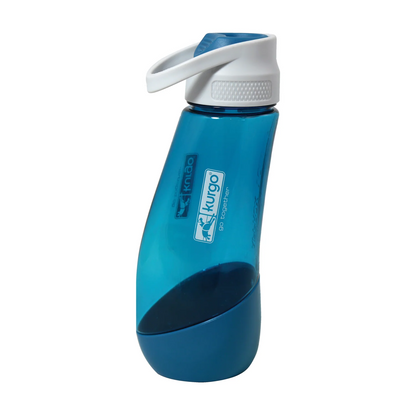 Kurgo Gourd Water Bottle & Bowl in blue with cup attached
