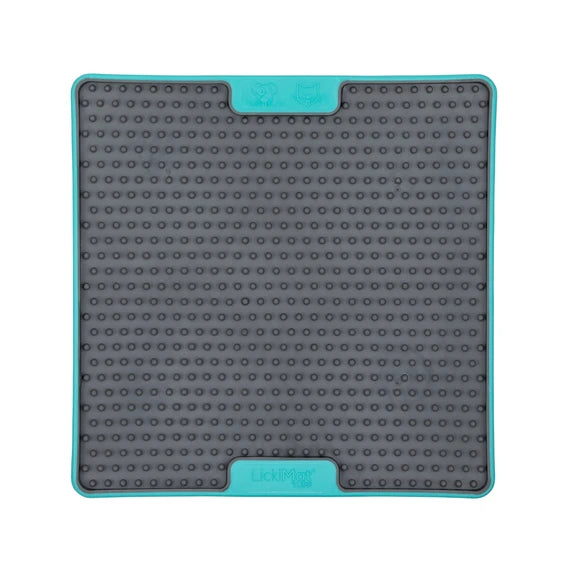 LickiMat Soother Tuff turquoise mat close-up of texture