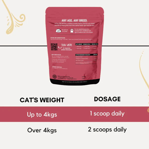 PetzPark Liver Support for Cats dosage guide