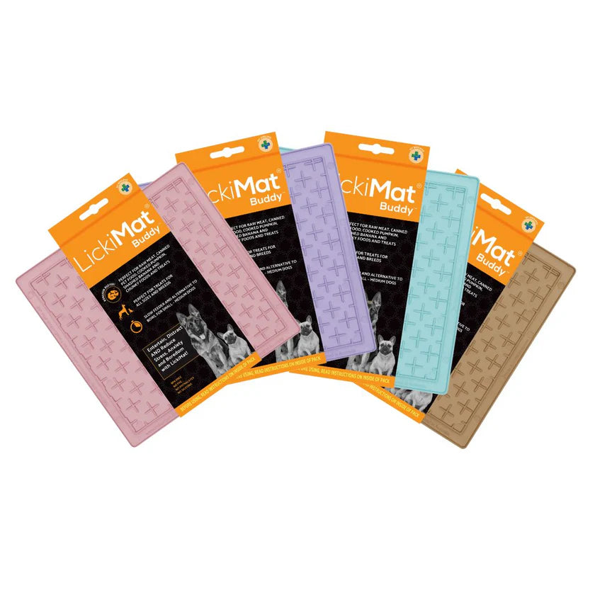 LickiMat Pastel Buddy mats in assorted pastel colours