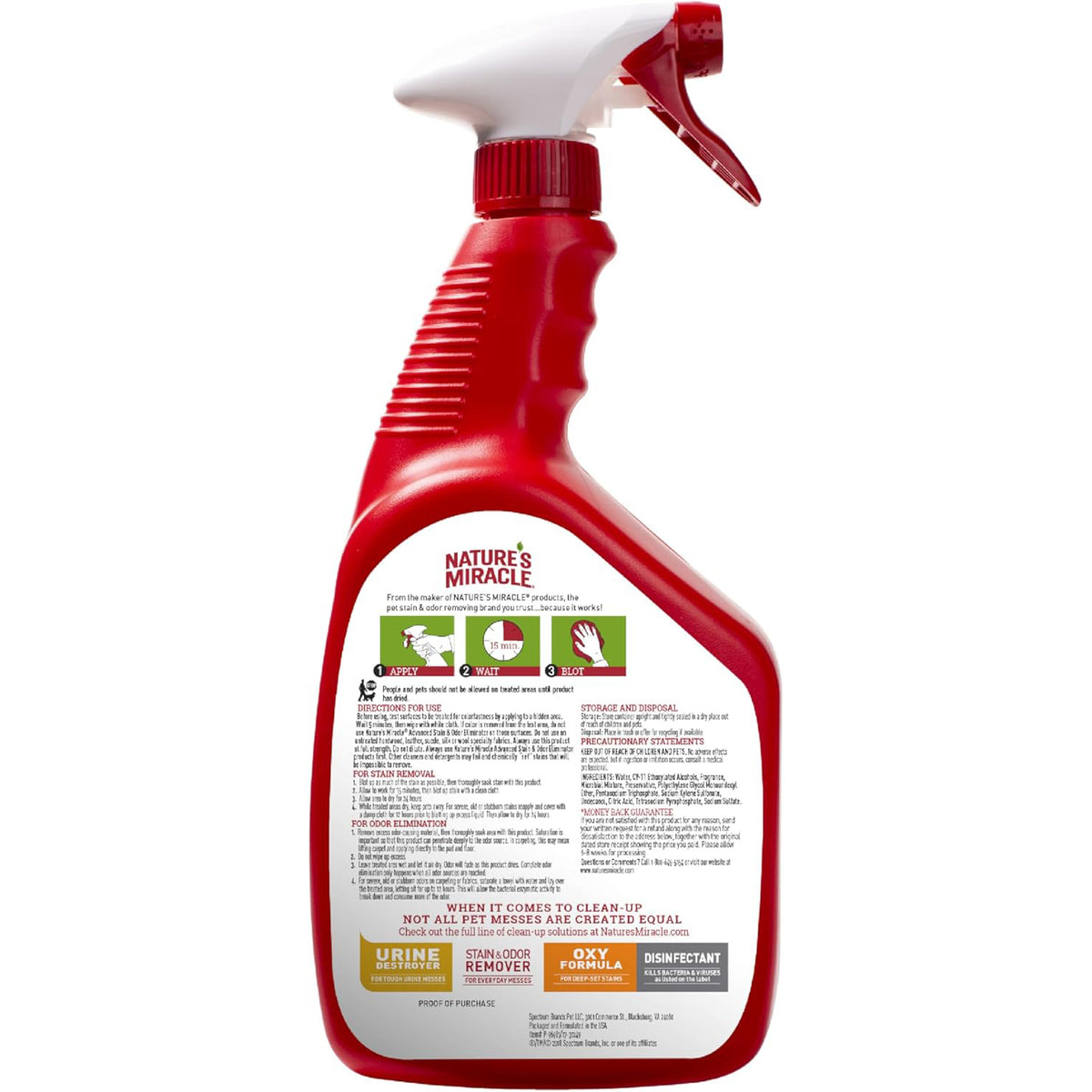 Nature's Miracle Advanced Stain & Odor Eliminator, Sunny Lemon scent bottle