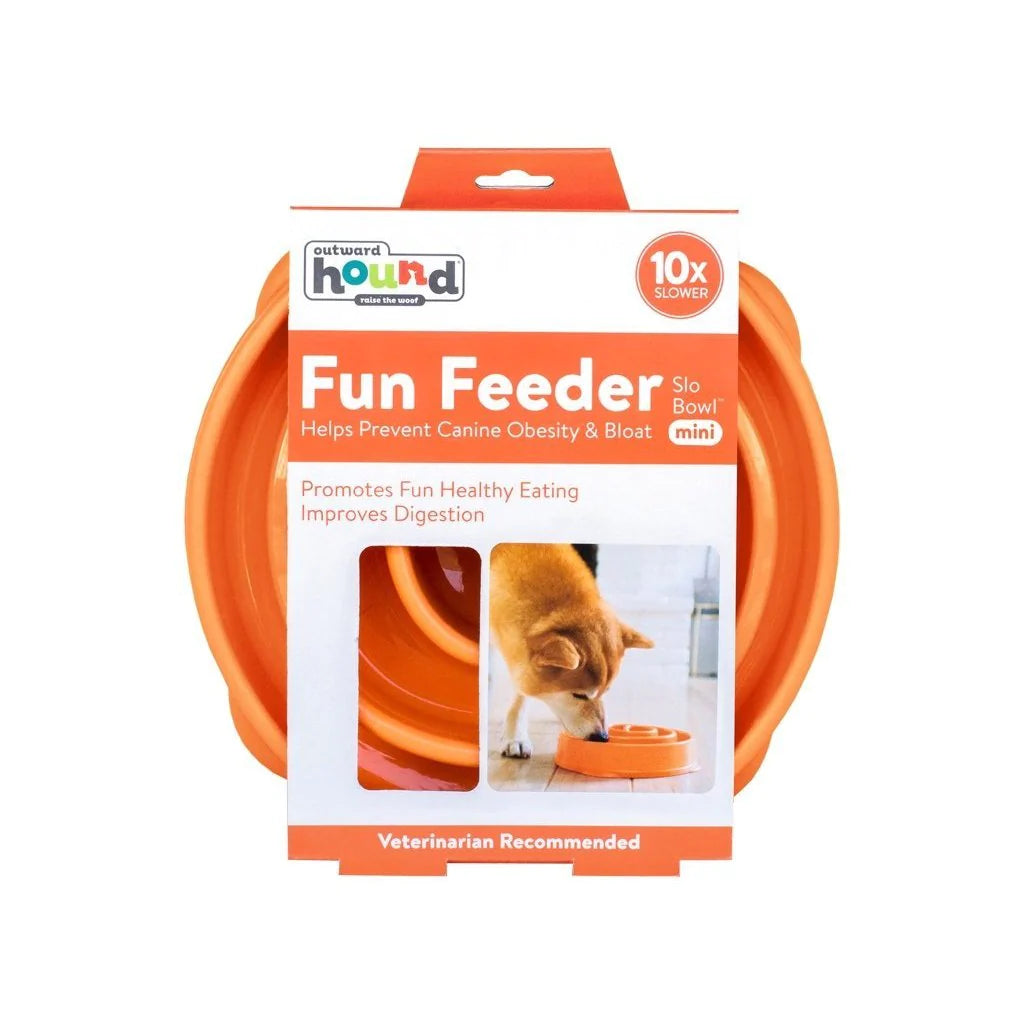 Outward Hound Fun Feeder Slo Bowl Mini in orange