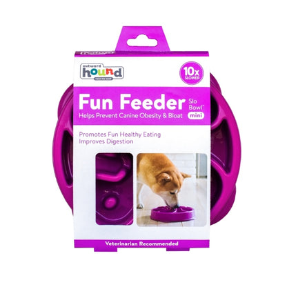 Outward Hound Fun Feeder Slo Bowl Mini purple packaging