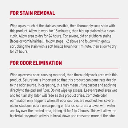 Nature's Miracle Stain & Odor Eliminator directions for use
