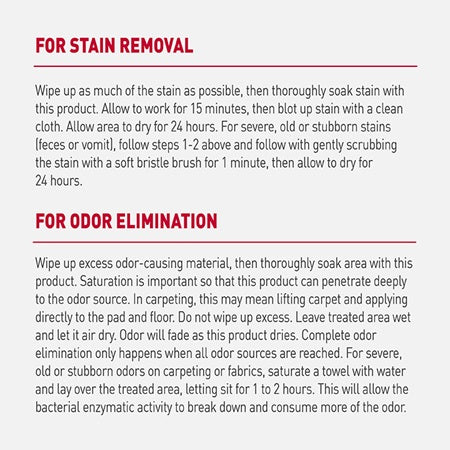 Nature's Miracle Advanced Stain & Odor Eliminator directions for use