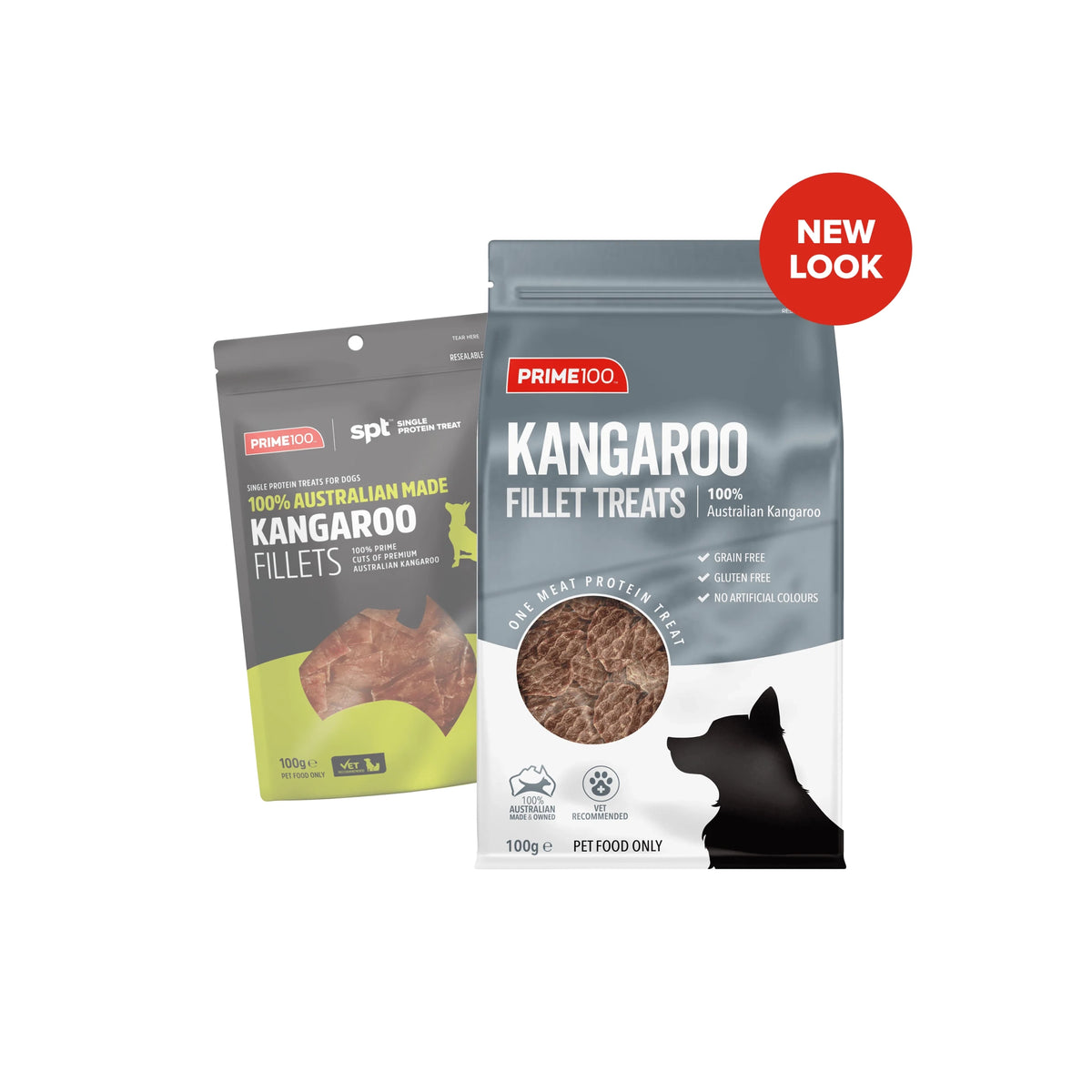 Prime100 Fillet Treats kangaroo flavour before and after preparation