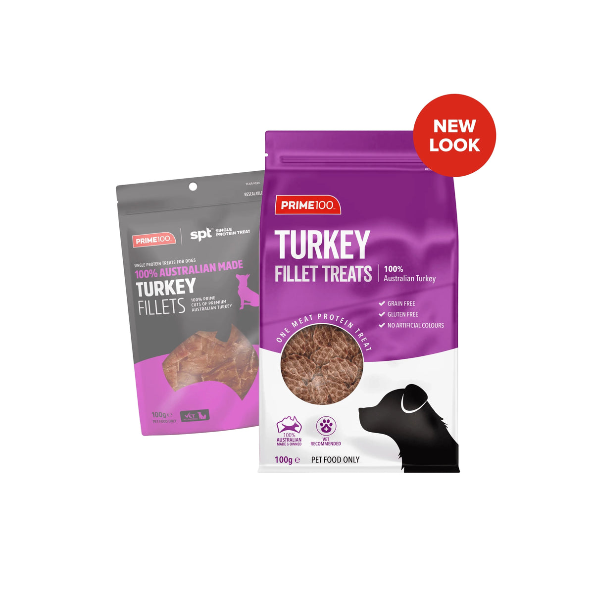 Prime100 Fillet Treats turkey flavour before and after preparation
