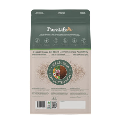 Pure Life – Adult Dog – Freeze-Dried Raw Coated Kibble – Lamb & Kangaroo
