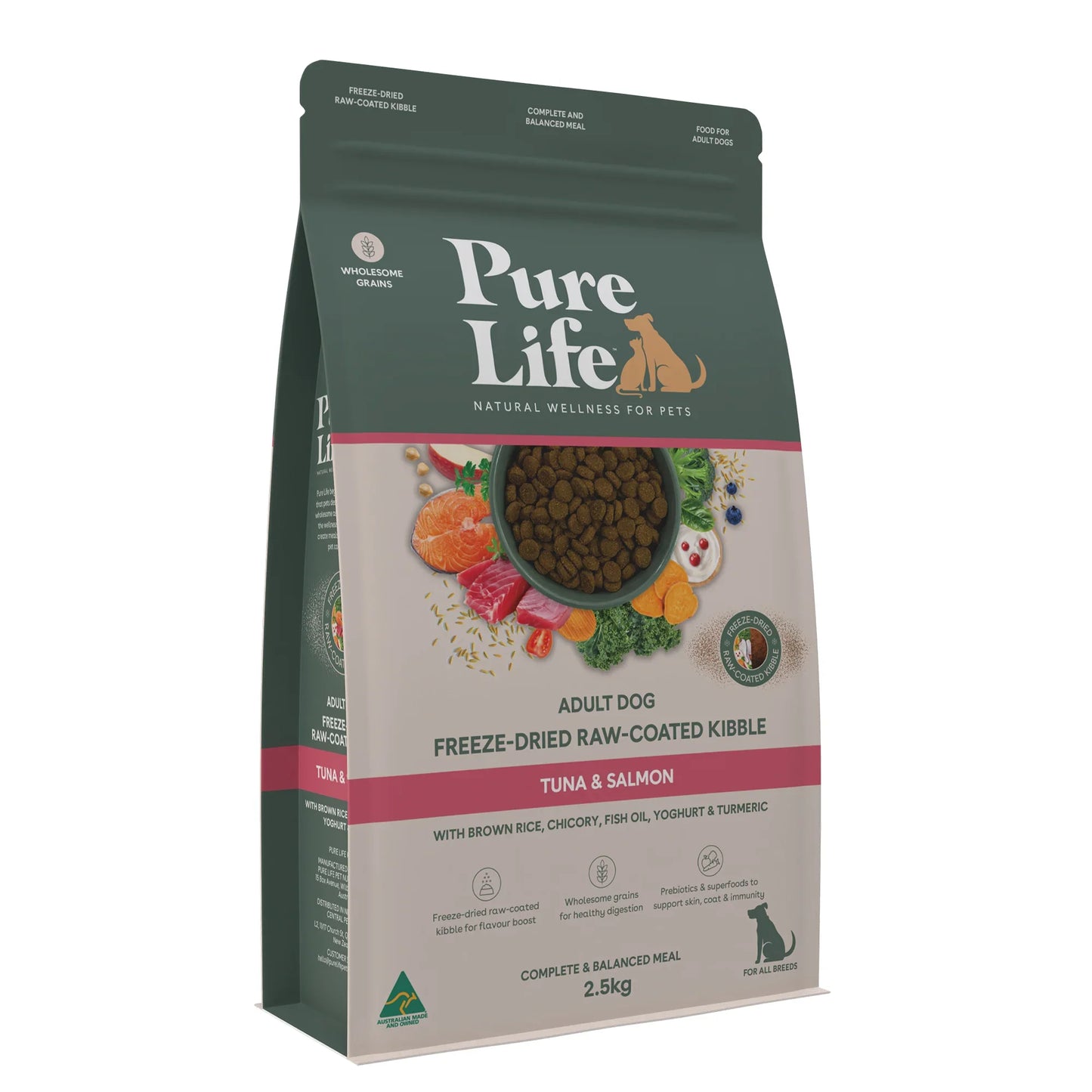 Pure Life – Adult Dog – Freeze-Dried Raw Coated Kibble – Tuna & Salmon