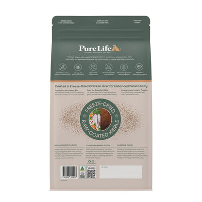 Pure Life – Puppy – Freeze-Dried Raw Coated Kibble – Chicken & Turkey