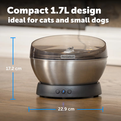 PetSafe – HydroSphere 1.7L Stainless Steel Fountain