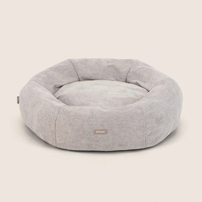 Snooza Panelled Cuddler dog bed in Pebble colour front view