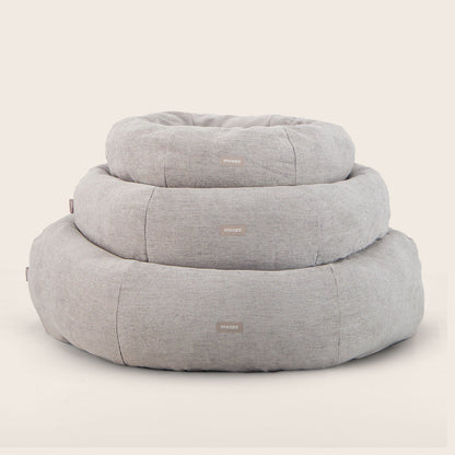Snooza Panelled Cuddler dog bed in Pebble colour product shot
