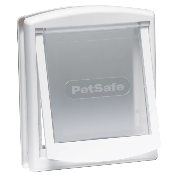 PetSafe Staywell Original 2-Way Pet Door fitted in a white door, hero shot